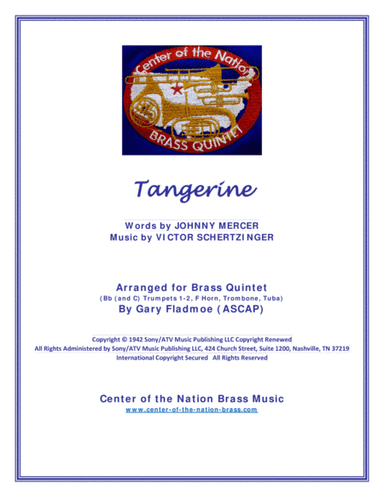 Tangerine (arr. Gary Fladmoe (ASCAP))