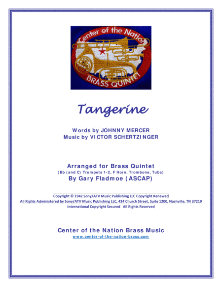 Tangerine (arr. Gary Fladmoe (ASCAP))