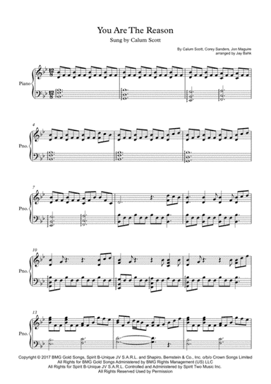 You Are The Reason (arr. Jay Bahk)