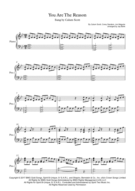 You Are The Reason (arr. Jay Bahk)