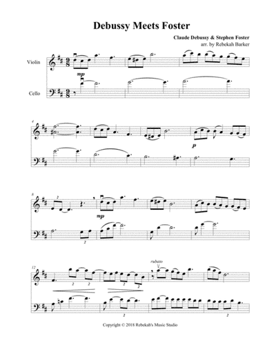 Debussy Meets Foster - violin/cello duet (arr. Rebekah Barker)
