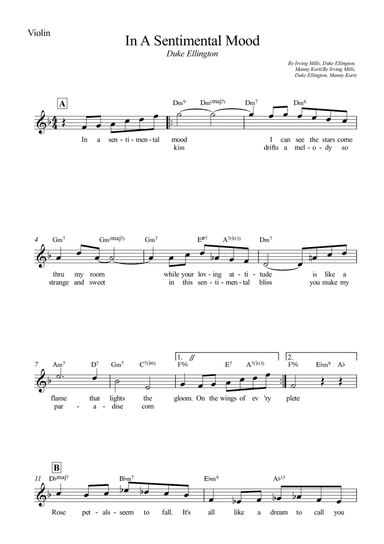 In A Sentimental Mood (arr. Wesley S. SIlva)