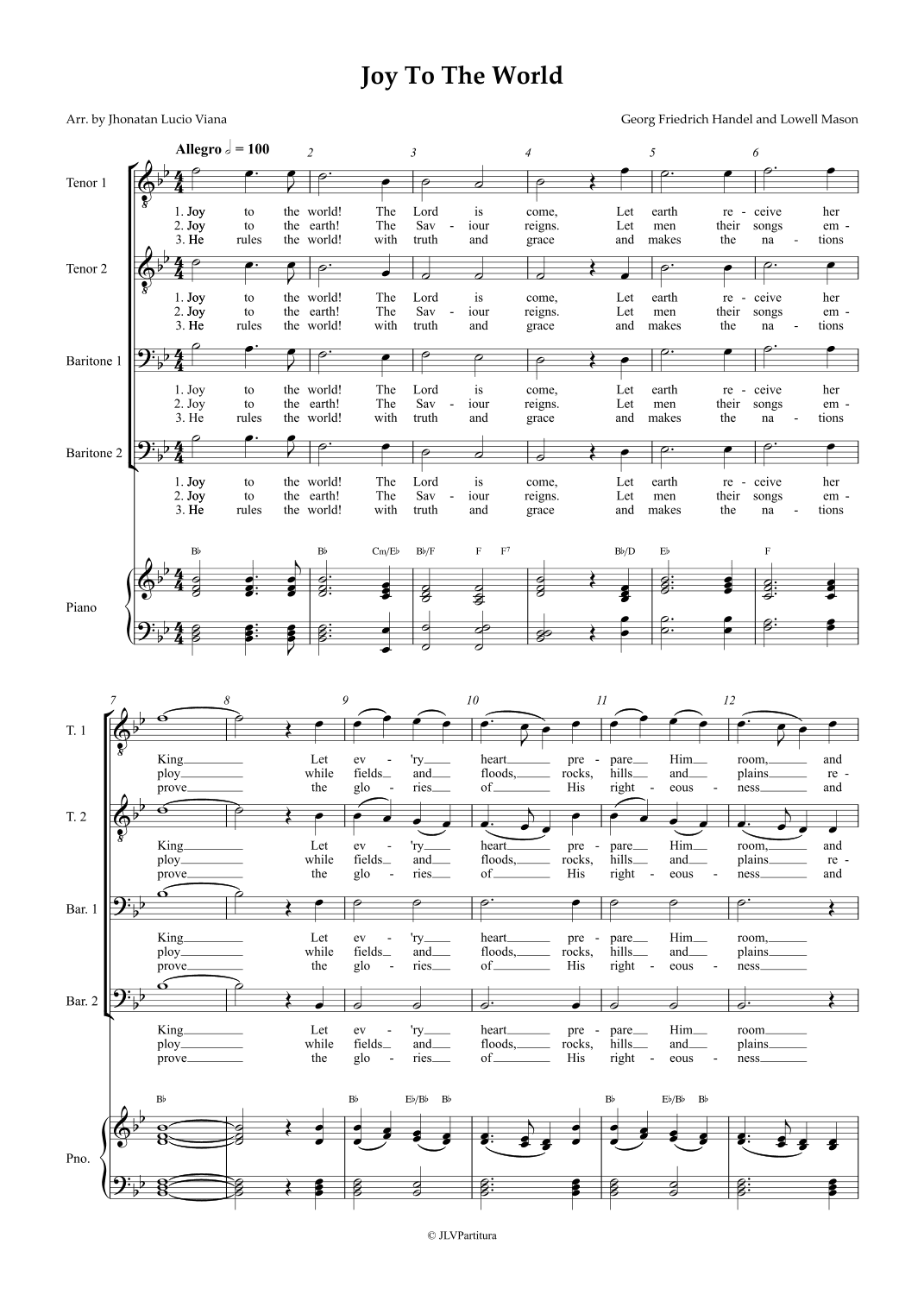 Joy To The World (arr. Jhonatan Lucio Viana)