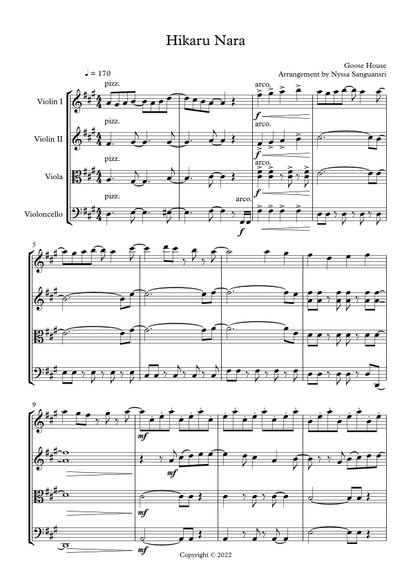 Hikaru Nara (arr. Nyssa Sanguansri)