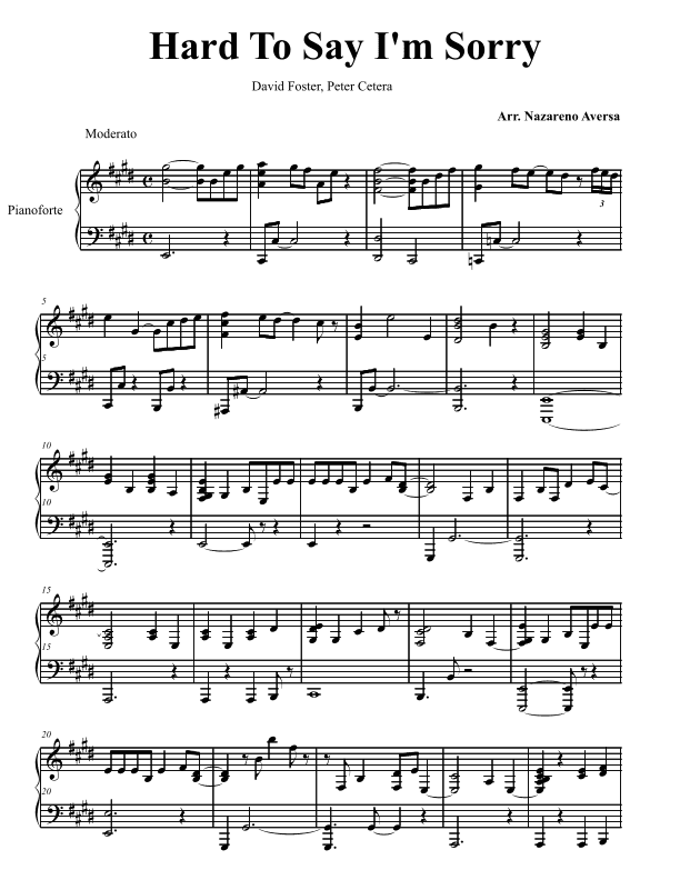 Hard To Say I'm Sorry (arr. Nazareno Aversa)