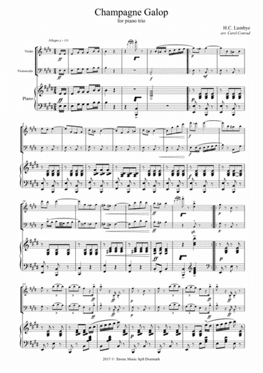 Champagne Galop by H.C. Lumbye, arr. for Piano Trio (arr. Carol Conrad)