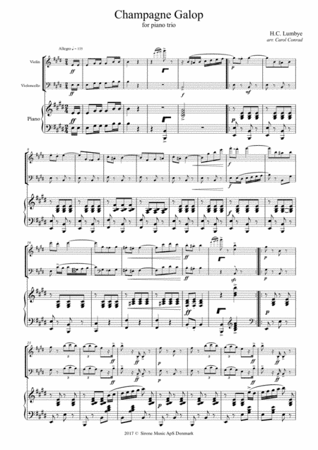 Champagne Galop by H.C. Lumbye, arr. for Piano Trio (arr. Carol Conrad)