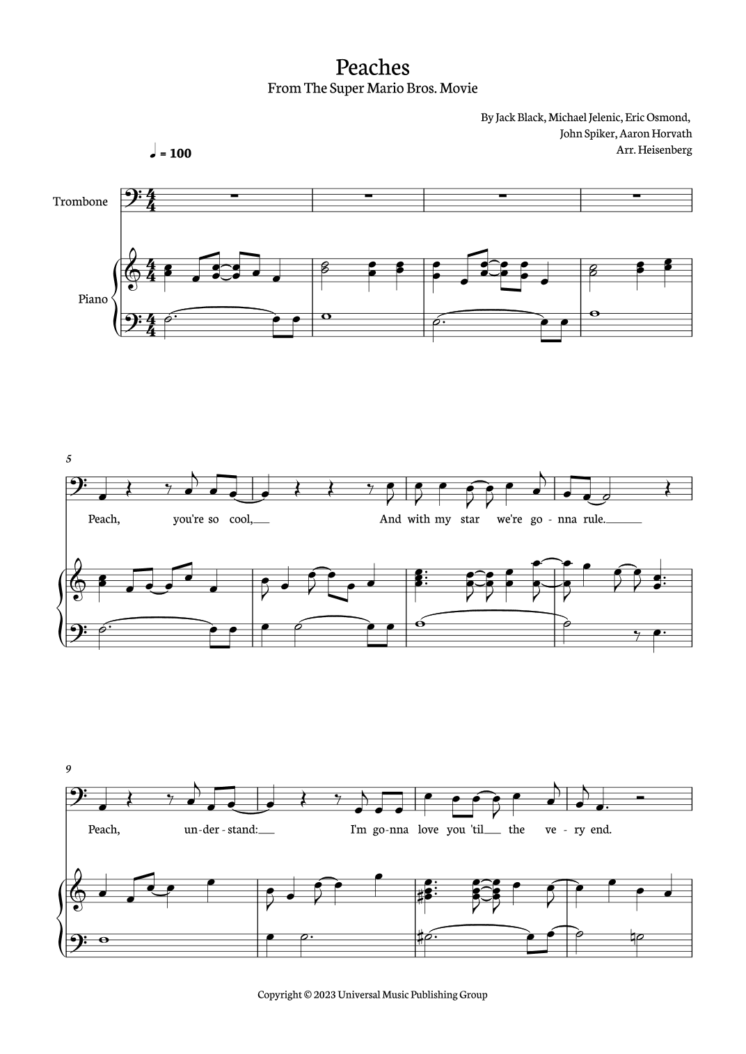 Peaches (arr. Heisenberg)