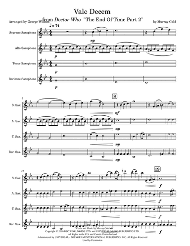 Vale Decem (arr. George Willson)