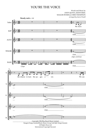 You're The Voice (arr. Aaron Powell)