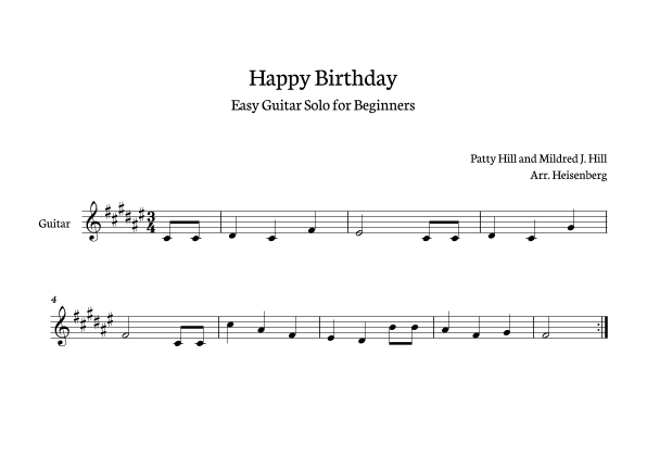 Happy Birthday (arr. Heisenberg)