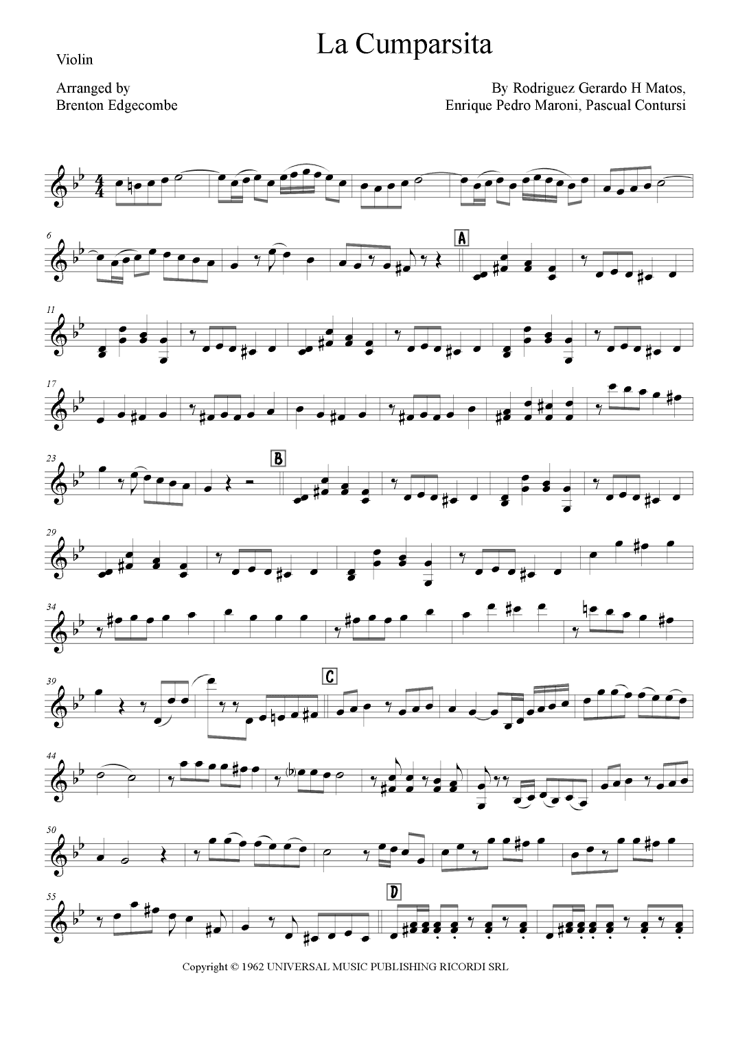 La Cumparsita (arr. Adelaide String Duo)
