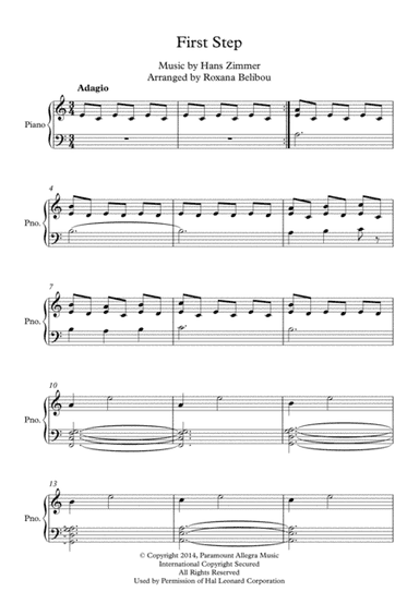 First Step  from the Paramount Pictures film INTERSTELLAR (arr. Roxana Belibou)