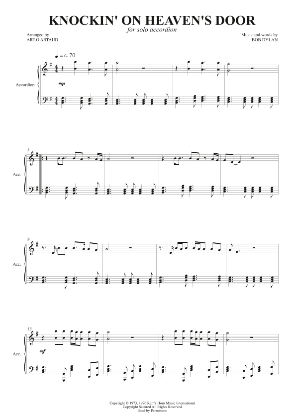 Knockin' On Heaven's Door (arr. Art.o Artaud)