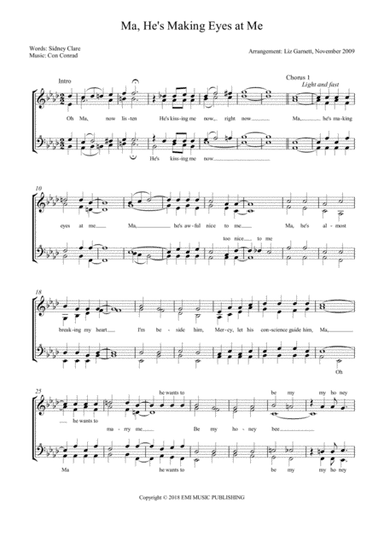 Ma, He's Making Eyes At Me (arr. Liz Garnett)