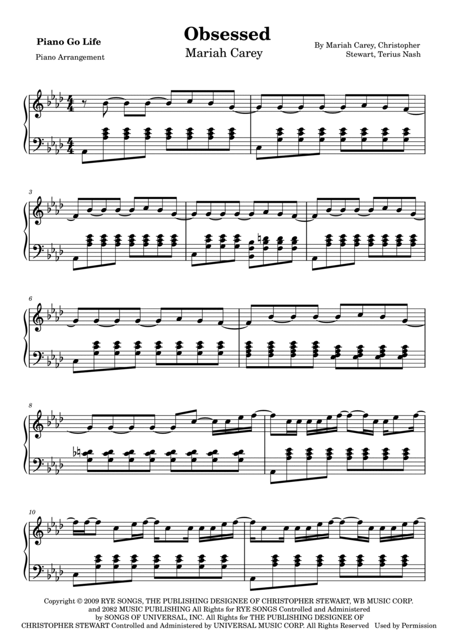 Obsessed (arr. Piano Go Life)