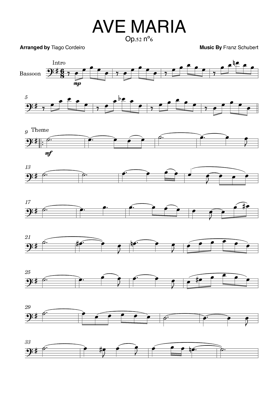 Ave Maria Op.52 nº6 (arr. Tiago Cordeiro)