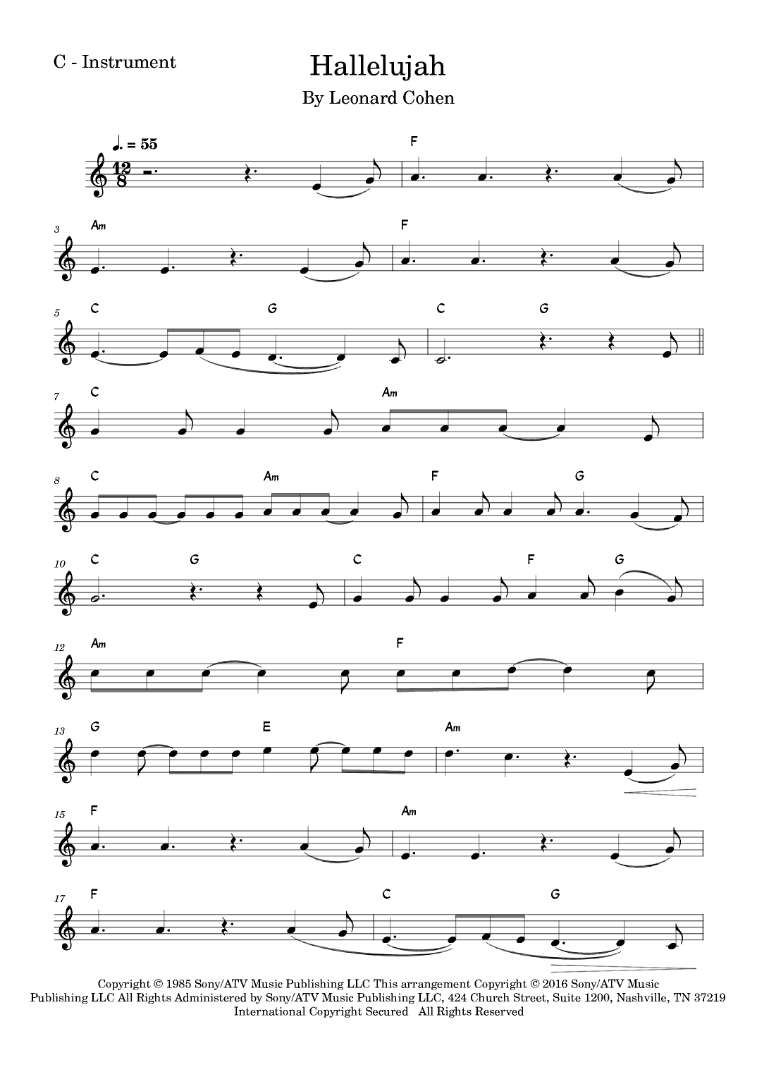 Hallelujah (arr. Fabio Eduardo de Oliveira)