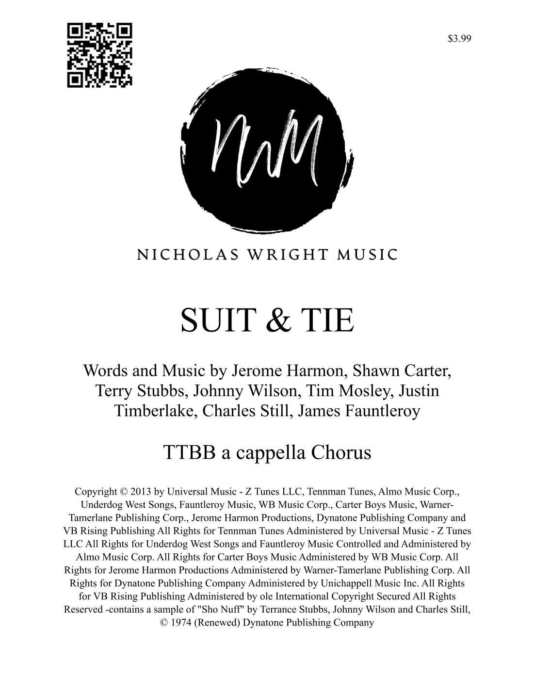 Suit & Tie (arr. Nicholas Wright)