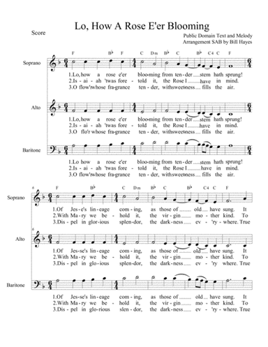 Lo, How A Rose E're Blooming (arr. Bill Hayes)