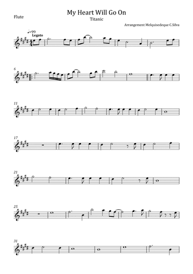 My Heart Will Go On (love Theme From 'titanic') (arr. Melquisedeque C.Silva)