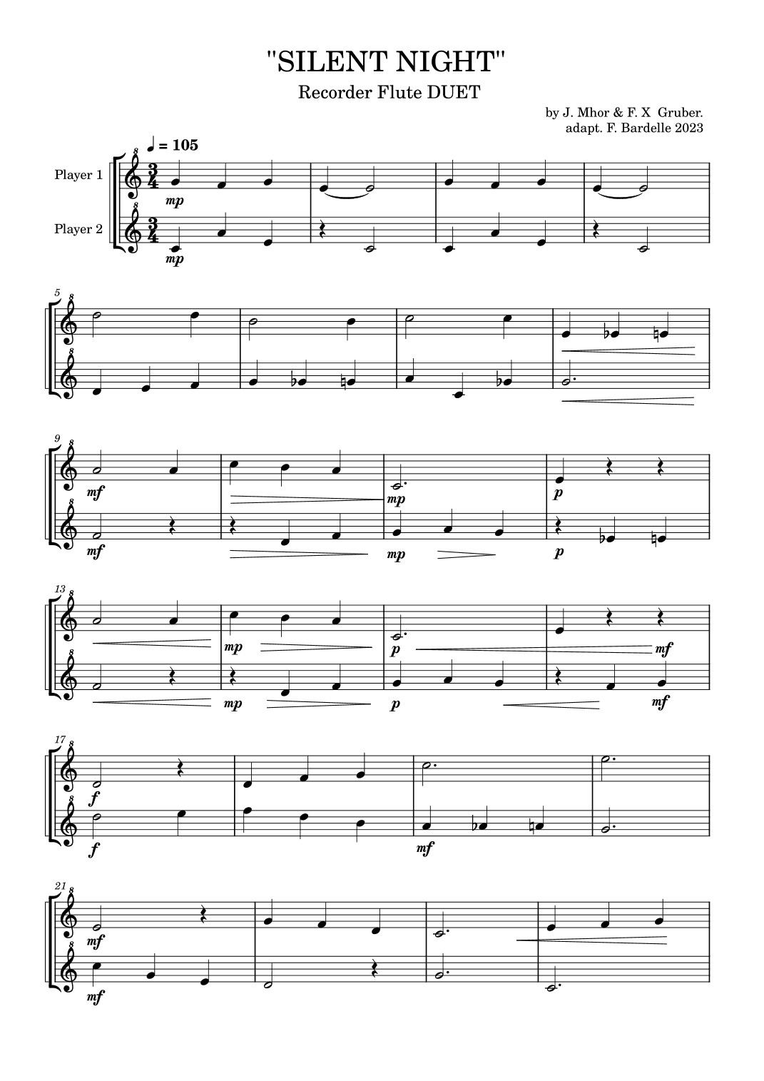 SILENT NIGHT (arr. Francesco Bardelle)