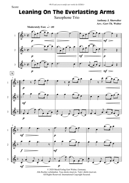 Leaning On The Everlasting Arms (arr. Gert Th. Walter)