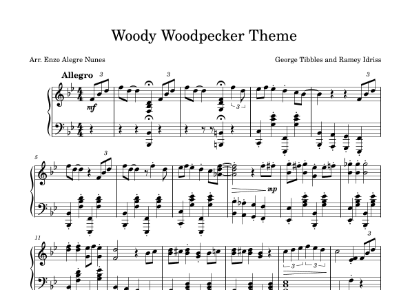 Woody Woodpecker Theme (arr. Enzo Alegre Nunes)