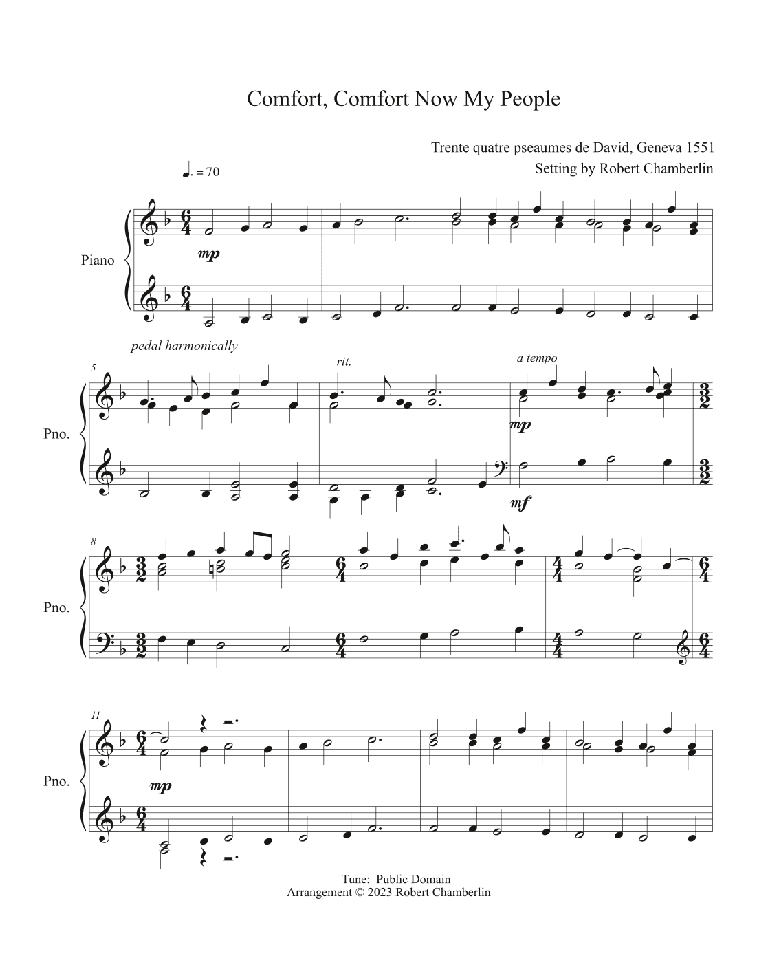 Comfort, Comfort Now My People (arr. Robert Chamberlin)