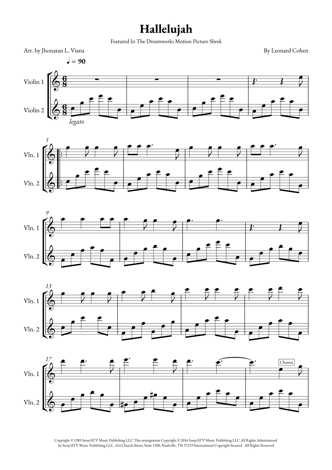 Hallelujah (arr. Jhonatan Lucio Viana)