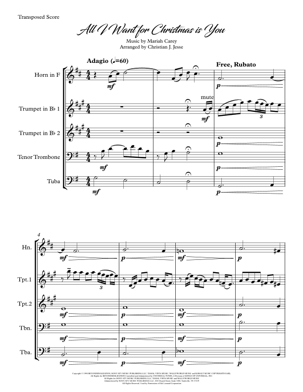All I Want For Christmas Is You (arr. Christian J Jesse)