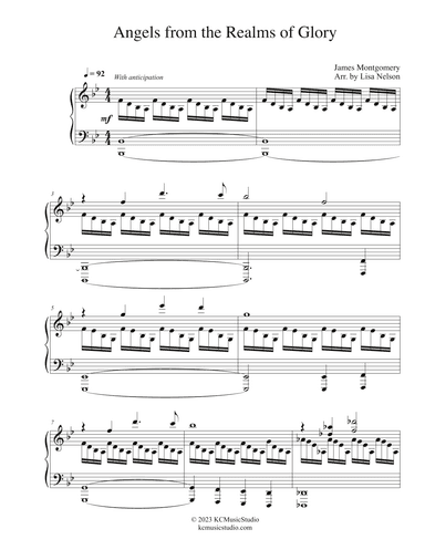 Angels from the Realms of Glory Advanced Piano Solo (arr. Lisa Nelson)