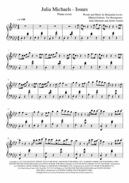 Issues (arr. Scores4piano)