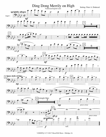 Ding Dong Merrily on High - Mixed Tuba Quartet (arr. Peter A. Drahozal)