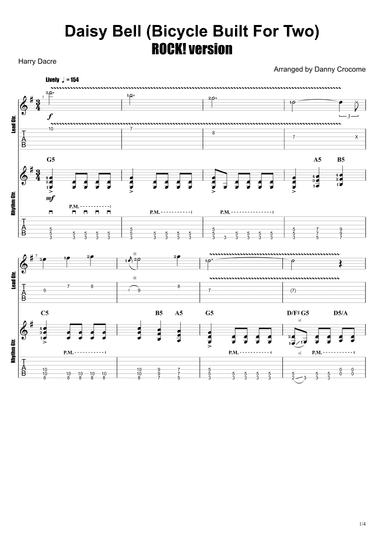 Daisy Bell (Bicycle Built For Two) (ROCK! version) (arr. Danny Crocome)