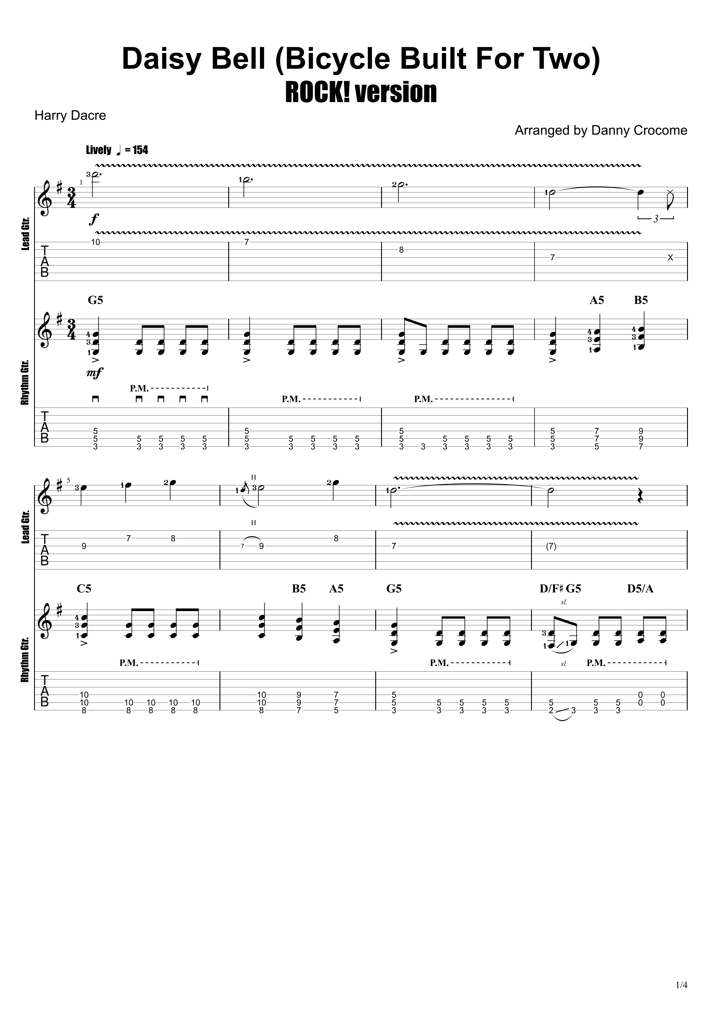 Daisy Bell (Bicycle Built For Two) (ROCK! version) (arr. Danny Crocome)