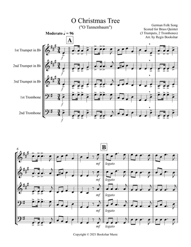 O Christmas Tree (G) (Brass Quintet - 3 Trp, 2 Trb) (arr. Regis Bookshar)