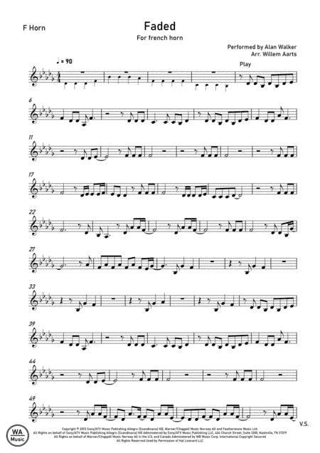 Faded (arr. Willem Aarts)