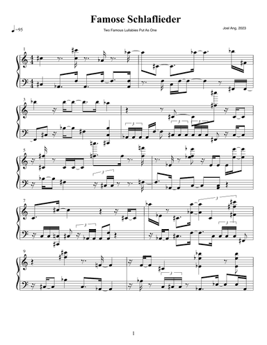 Famose Schlaflieder (arr. Joel Ang)