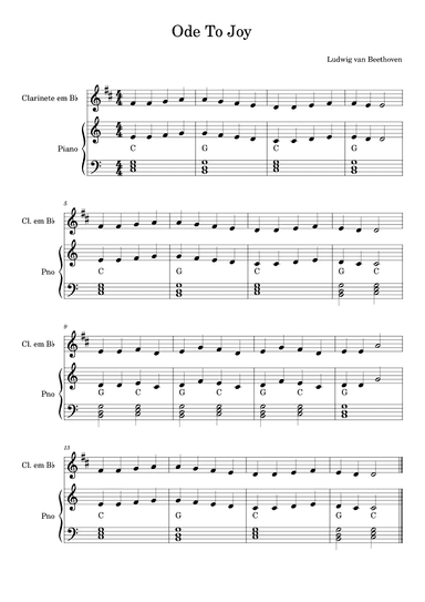 Ode To Joy - Clarinete e Piano (arr. Neuzelio Mendes)