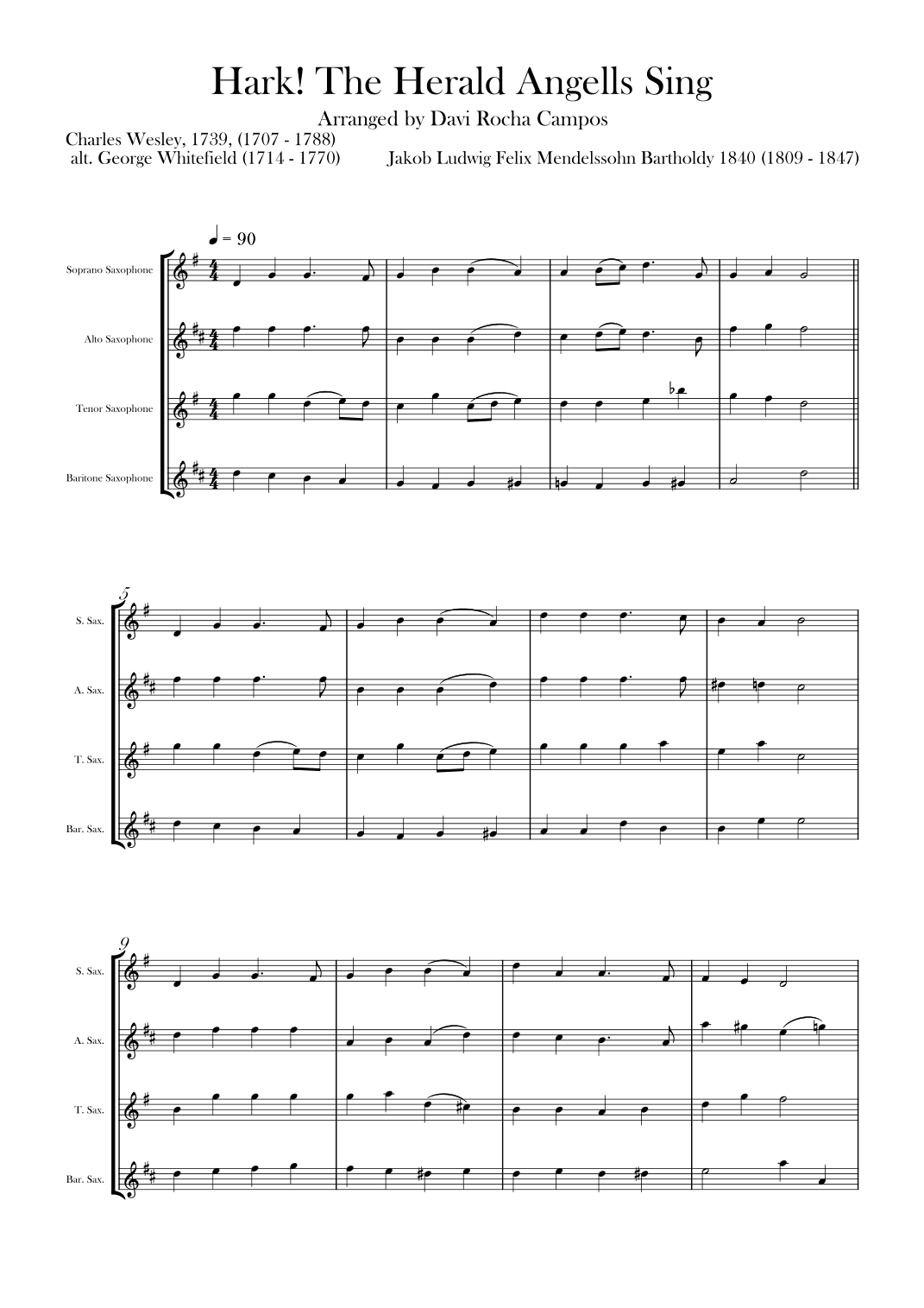 Hark! The Herald Angells Sing (arr. Davi Rocha Campos)