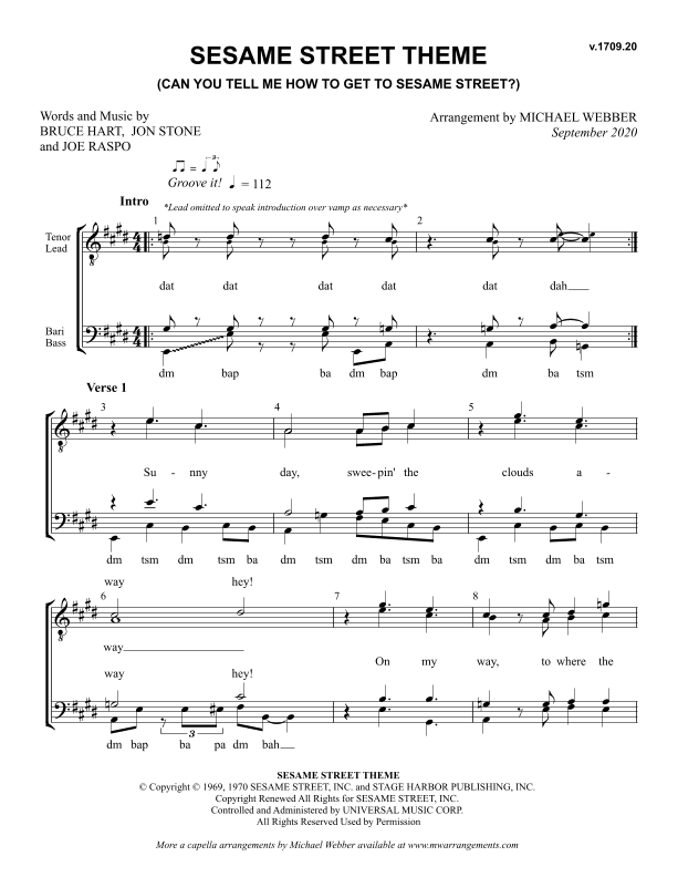 Sesame Street Theme (arr. Michael Webber)