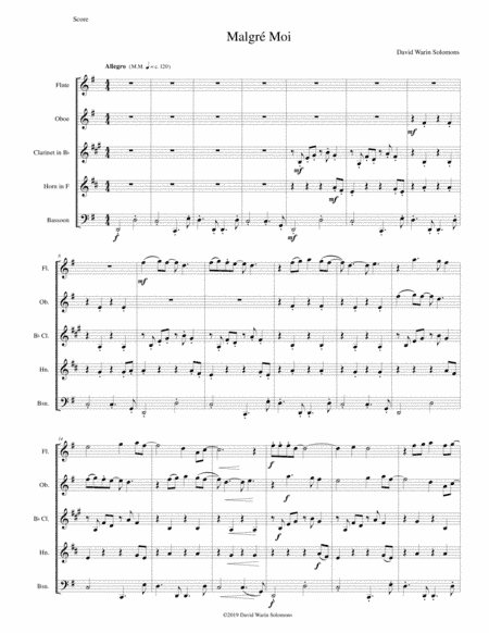 Malgré Moi for wind quintet