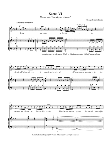 Ira, sdegno, e furore/O stringerò nel sen from Handel's Teseo - Piano/Vocal Reduction with Continuo (arr. Nicole Elyse DiPaolo)