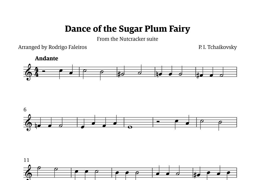 Sugar Plum Fairy theme (arr. Rodrigo Faleiros)