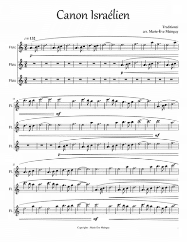 Canon Israélien (arr. Marie-Ève Mainguy)