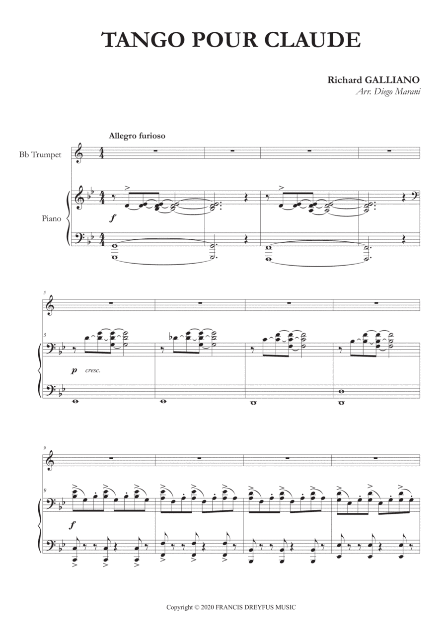 Tango Pour Claude (arr. Diego Marani)