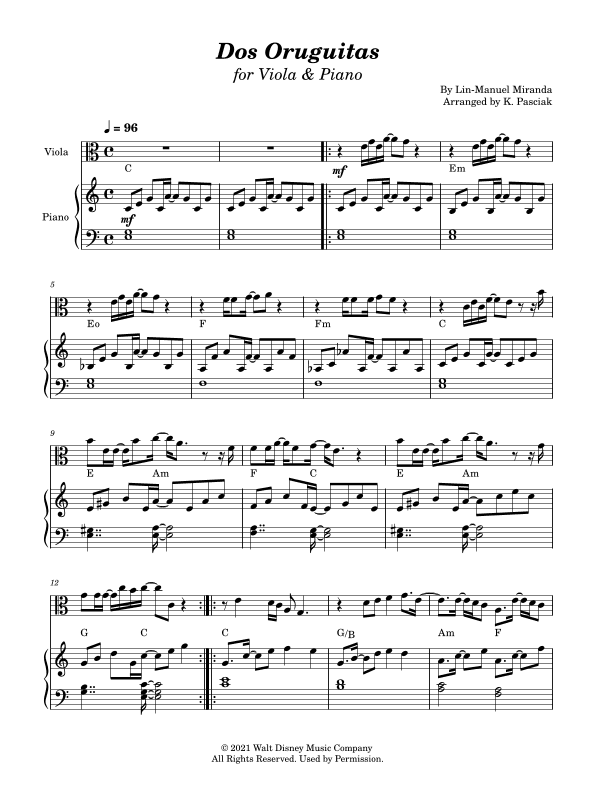 Dos Oruguitas (arr. Kenneth Pasciak)