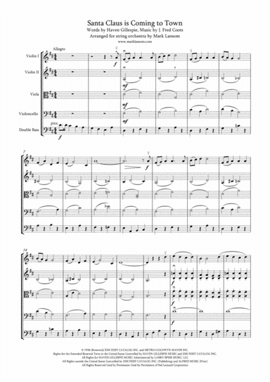 Santa Claus Is Comin' To Town (arr. Mark Lansom)