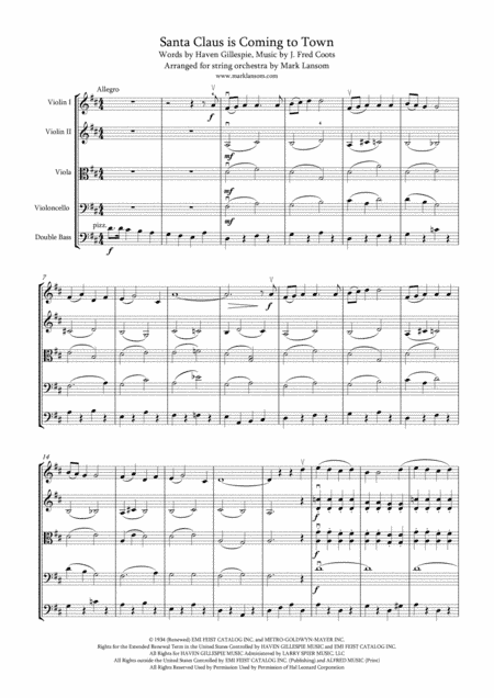 Santa Claus Is Comin' To Town (arr. Mark Lansom)